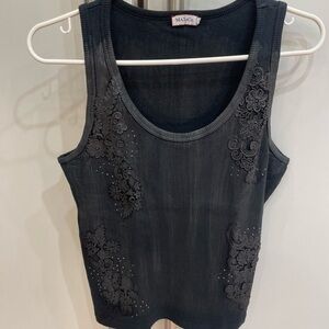 Max & Co. Tank with Rhinestone and Embroidery